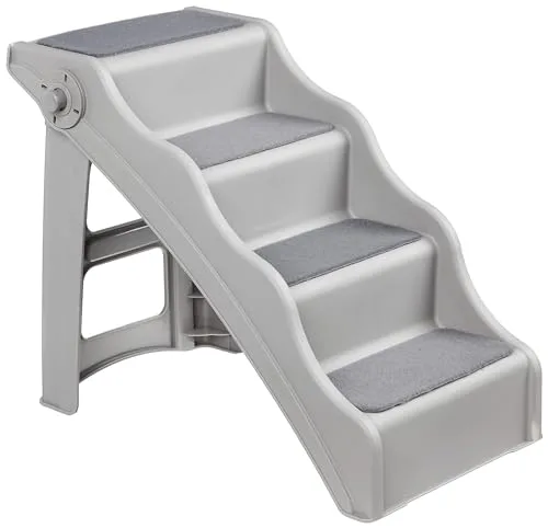 Amazon Basics Escalones plegables para perros y gatos, Gris, 60.7 x 40.9 x 50.2 cm foto 1