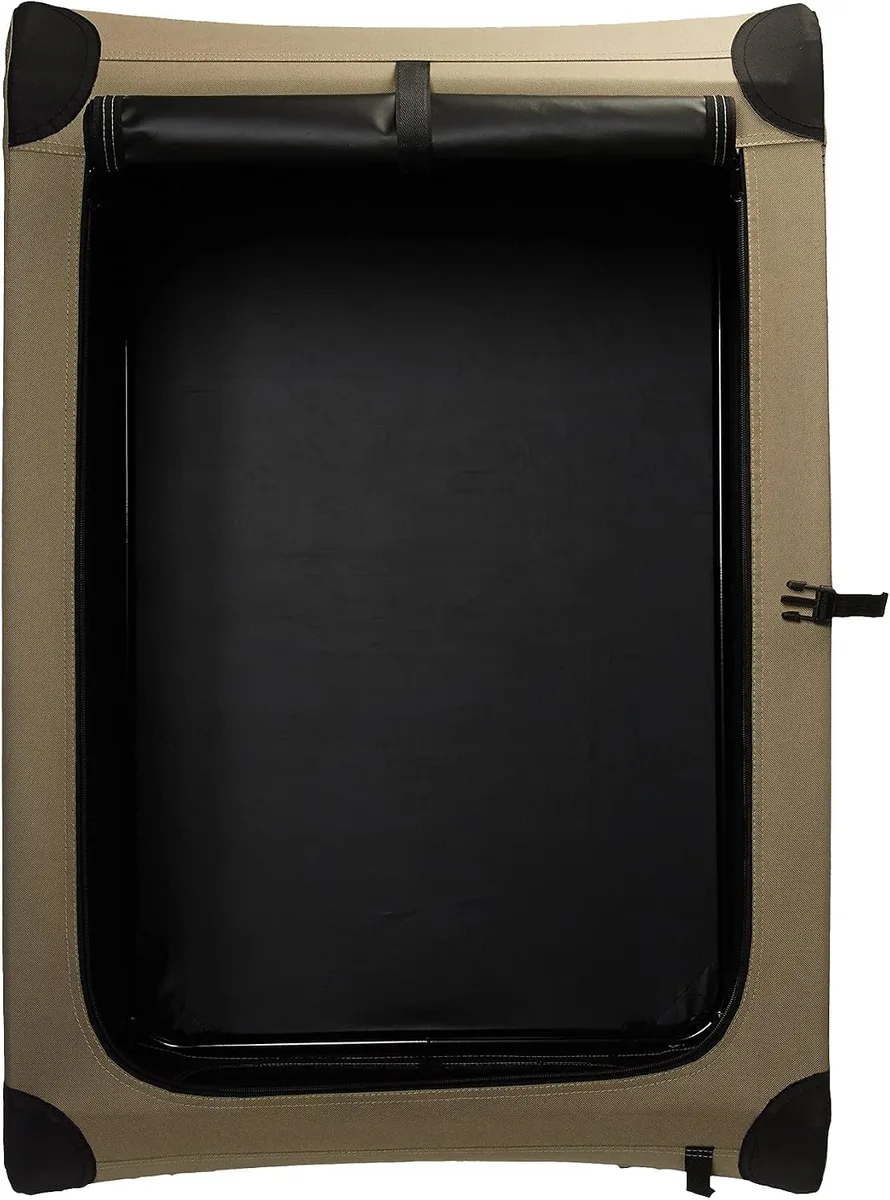 Amazon Basics Transportín Portátil Plegable de 2 Puertas para Perros y Gatos, Tan, L 91 x 61 x 61 cm foto 2