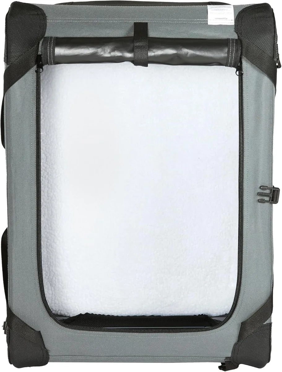 Amazon Basics Transportín Portátil Plegable de 4 Puertas para Perros y Gatos, Gris, S 66 x 46 x 46 cm foto 5