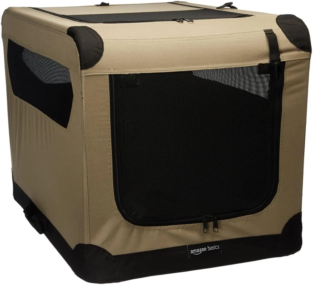 Amazon Basics Transportín Portátil Plegable de 4 Puertas para Perros y Gatos, Gris, S 66 x 46 x 46 cm foto 7