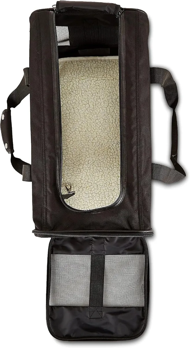 Amazon Basics Transportín para Perro con Laterales Flexibles, Grande, Negro, 50 x 30,4 x 30,4 cm foto 1