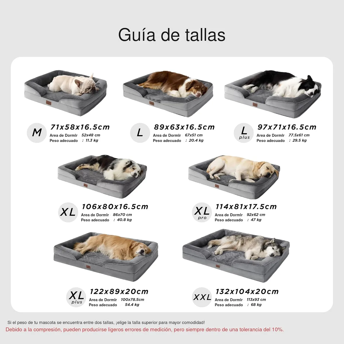 Bedsure Sofá Cama Ortopédica Lavable para Perros Grandes, 89x63cm, Gris | Sofá suave de franela con espuma ortopédica tipo huevera, forro impermeable, funda lavable a máquina y base antideslizante foto 3