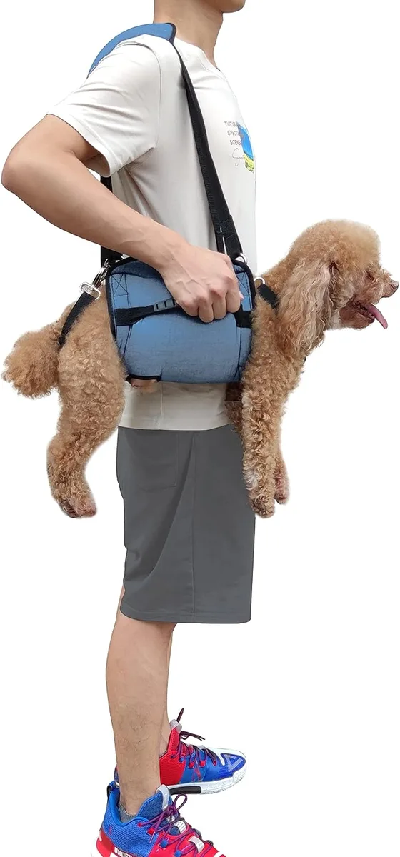 Coodeo Eslinga de Transporte para Perros, Mochila de Emergencia, Soporte para Las Piernas de Las Mascotas Y Arnés de Elevación para Perros de Rehabilitación para Cortar Las Uñas foto 7
