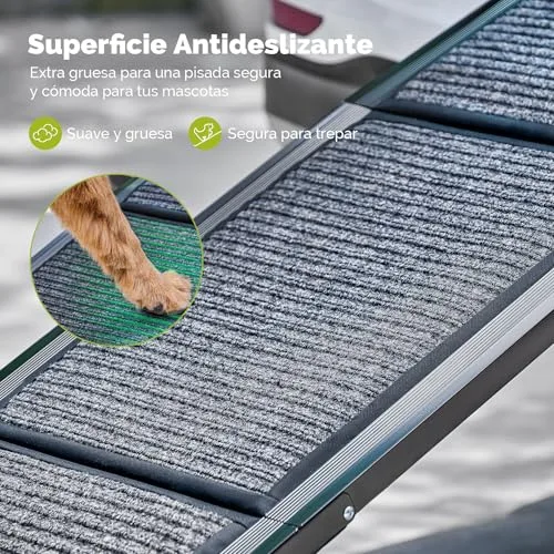 CO-Z Rampa para Perros para Coche, 160 cm Rampa Plegable para Mascotas de hasta 90 kg Superficie Antideslizante para Coche SUV Camioneta Cama Sofá foto 2