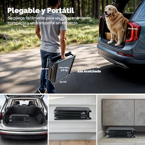 CO-Z Rampa para Perros para Coche, 160 cm Rampa Plegable para Mascotas de hasta 90 kg Superficie Antideslizante para Coche SUV Camioneta Cama Sofá foto 6