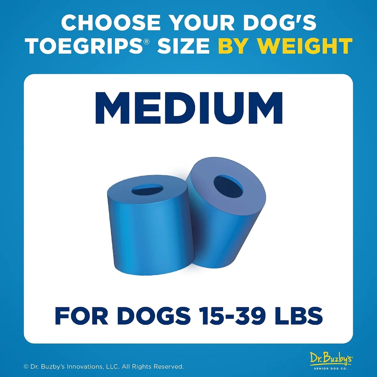 Dr. Buzby's ToeGrips - Agarres para Uñas de Perro, Tracción Instantánea en Suelos de Madera/Madera Dura, Alivio Antideslizante para Perros Mayores, Talla M foto 2