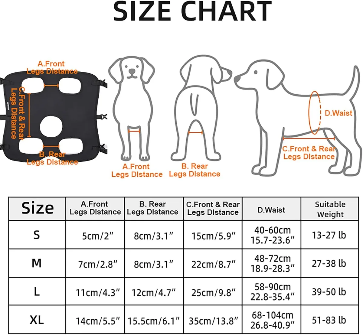 Duuclume Arnés de Elevación para Perros, Mochila de Emergencia Portador de Cabestrillo para Soporte de Patas de Mascotas y Rehabilitación, Correas de Elevación Ajustables foto 1