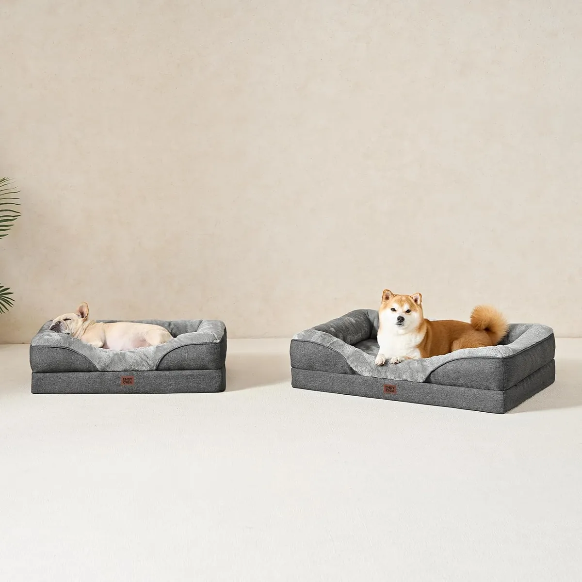 EHEYCIGA Ortopedica Cama Perro Extra Grande 106x76x18.5 cm, Gris Oscuro | Espuma tipo huevera y Memory Foam Sofa para Perros Lavable, Colchon Perro Impermeable con Espuma Viscoelástica, Cama Gato foto 7