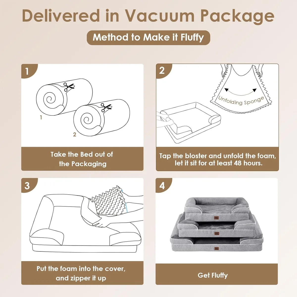 EHEYCIGA Cama Perro Extra Grande 112x81x16cm, Colchon Perro Impermeable Lavable con Espuma Viscoelástica, Sofá Perro Ortopedica Desmontable, Gris foto 6