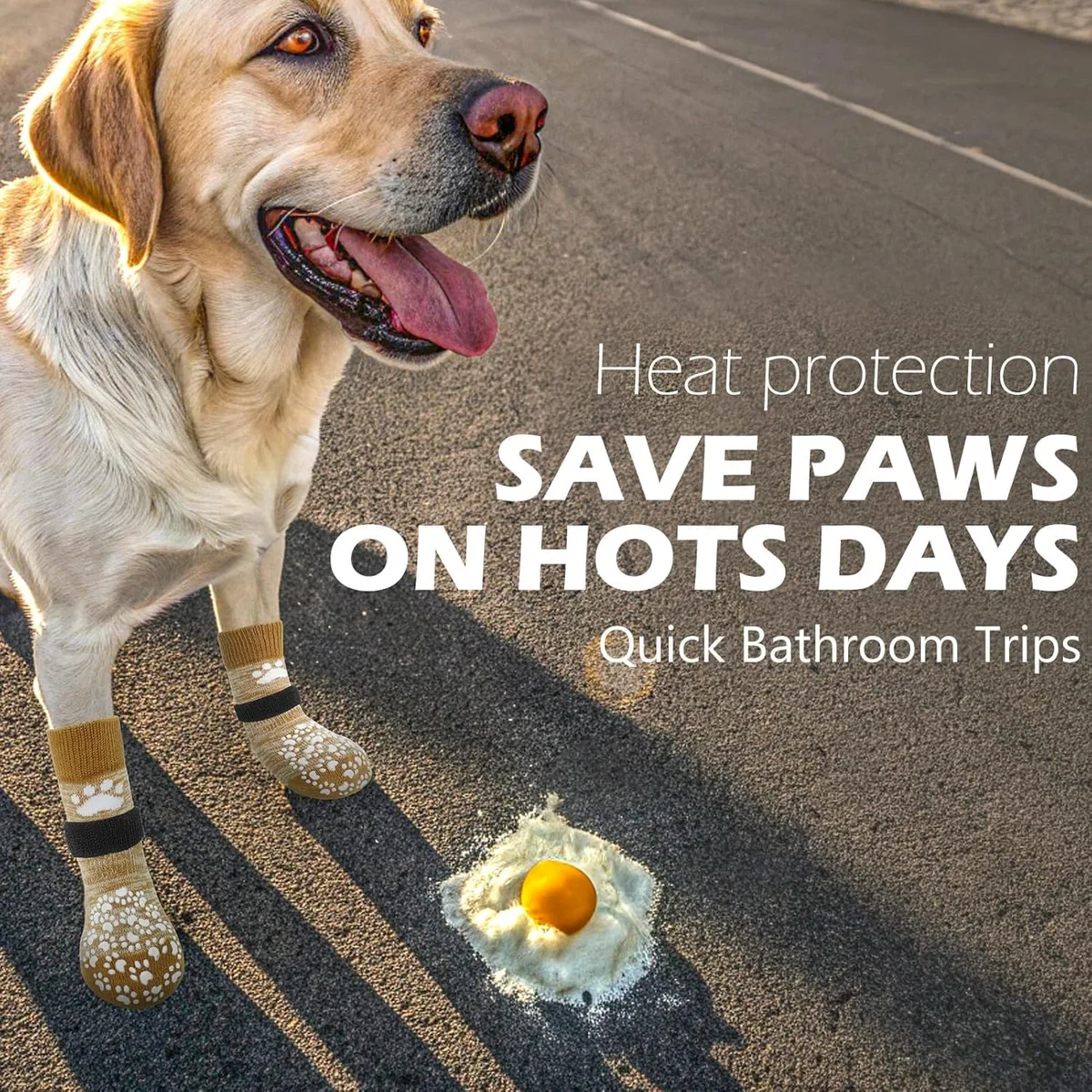 EXPAWLORER Calcetines para Perros con Agarres, Antideslizantes de Doble Cara para Suelos de Madera Dura, Ajustables con Tracción Adicional para Perros Pequeños, Medianos y Grandes foto 2