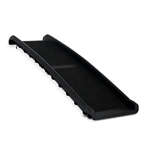 lionto Rampa Plegable para Perros y Coche, hasta 90 kg, 156 x 40 cm, Negro, Superficie antideslizante, estructura estable y diseño plegable para facilitar el acceso al coche foto 1
