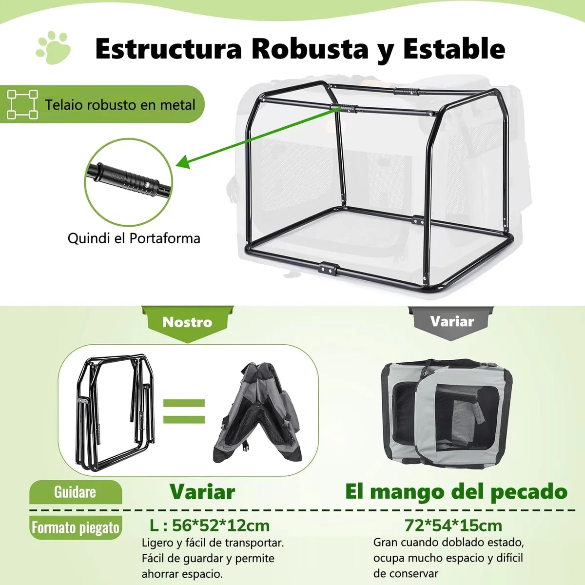 morpilot Transportín Perro Gato, Bolsa Transporte Transpirable para Mascotas, Portador de Viaje con Correa de Hombro Ajustable, con Colchón Suave y Tazón (60 x 42 x 42 cm) foto 3
