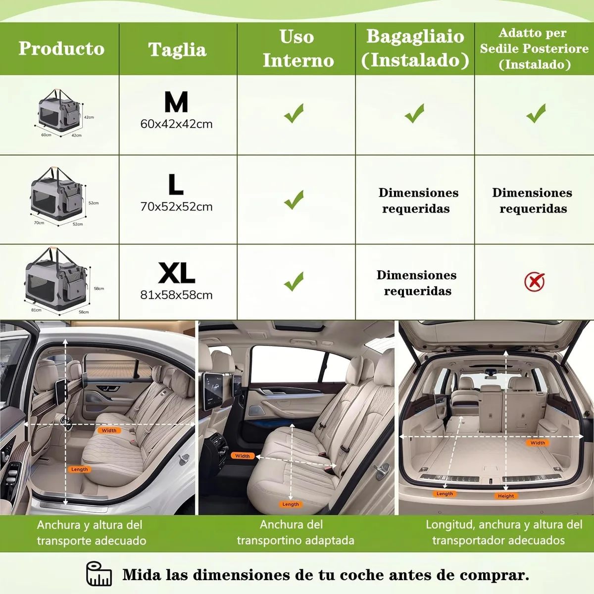 morpilot Transportín Perro Gato, Bolsa Transporte Transpirable para Mascotas, Portador de Viaje con Correa de Hombro Ajustable, con Colchón Suave y Tazón (60 x 42 x 42 cm) foto 6
