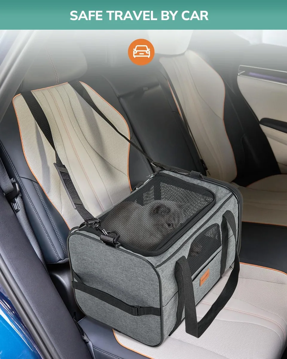 morpilot Transportín para Gatos y Perros con Ruedas y Varilla Telescópica, Bolsa de Viaje Plegable con Cuenco y Ruedas Extraíbles (43 x 28 x 28 cm) foto 4