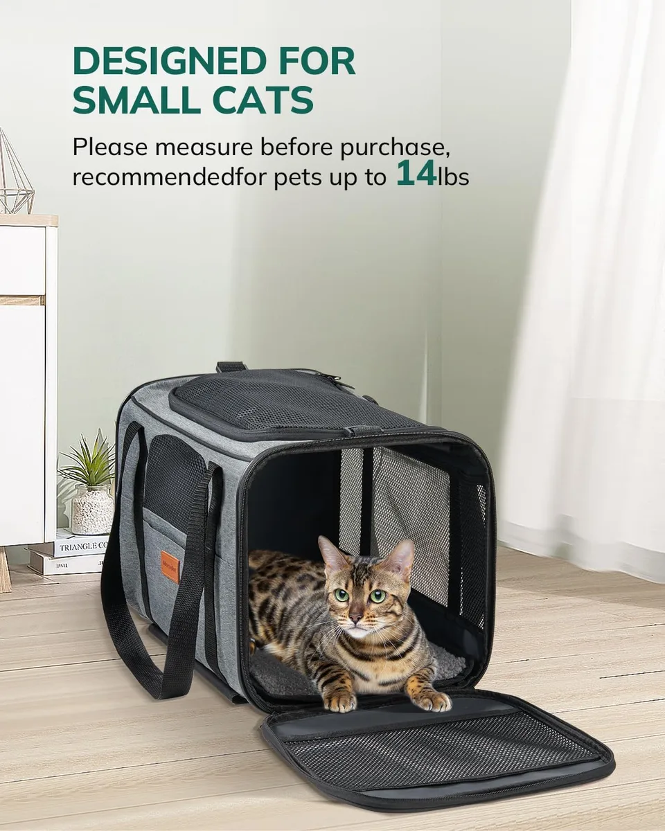 morpilot Transportín para Gatos y Perros con Ruedas y Varilla Telescópica, Bolsa de Viaje Plegable con Cuenco y Ruedas Extraíbles (43 x 28 x 28 cm) foto 7