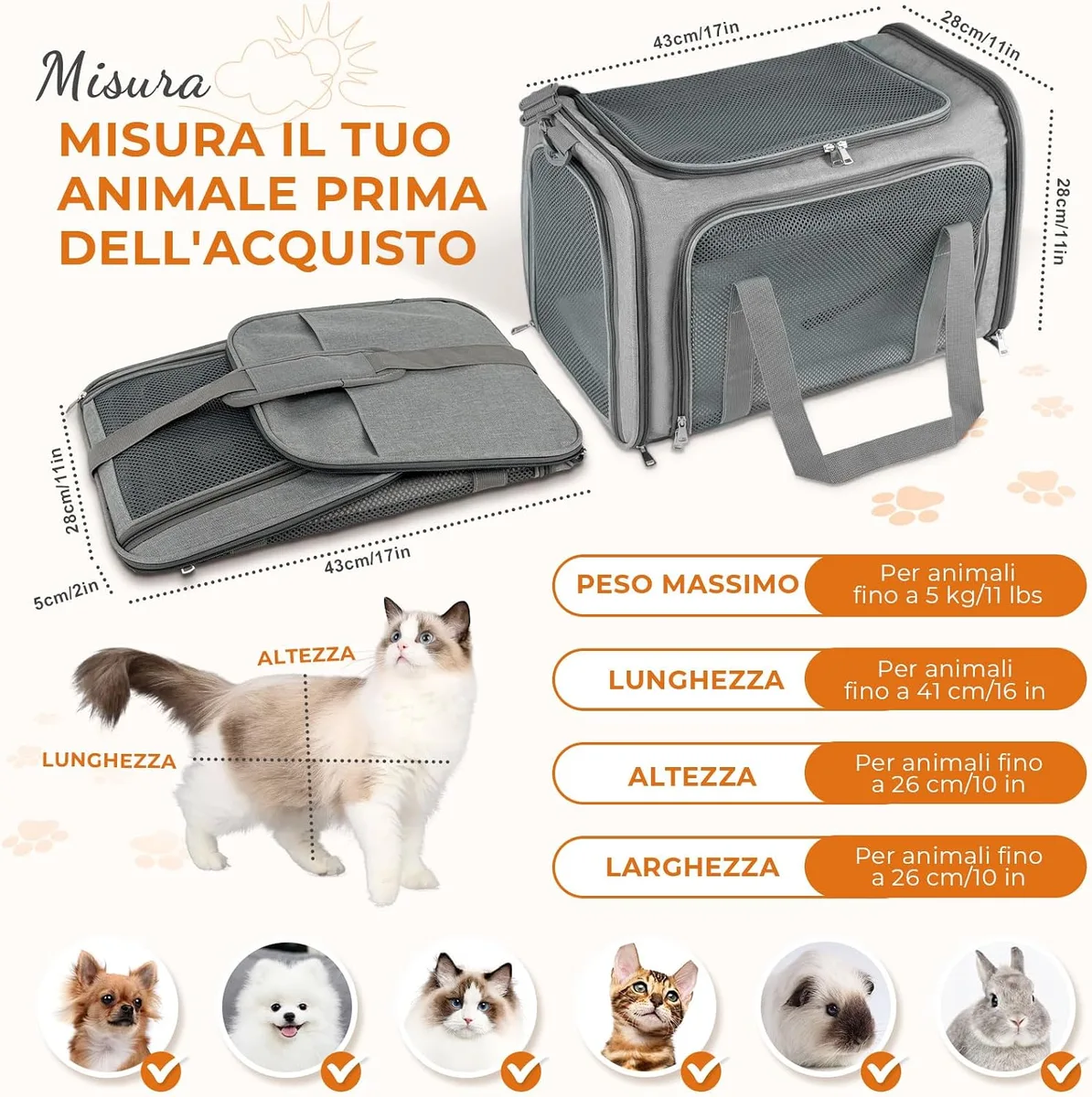 TOFFCAEA Transportín para Perros Bolsa, Transpirable, Correa de Hombro Ajustable y Colchón Suave, Soporta 8 kg foto 1