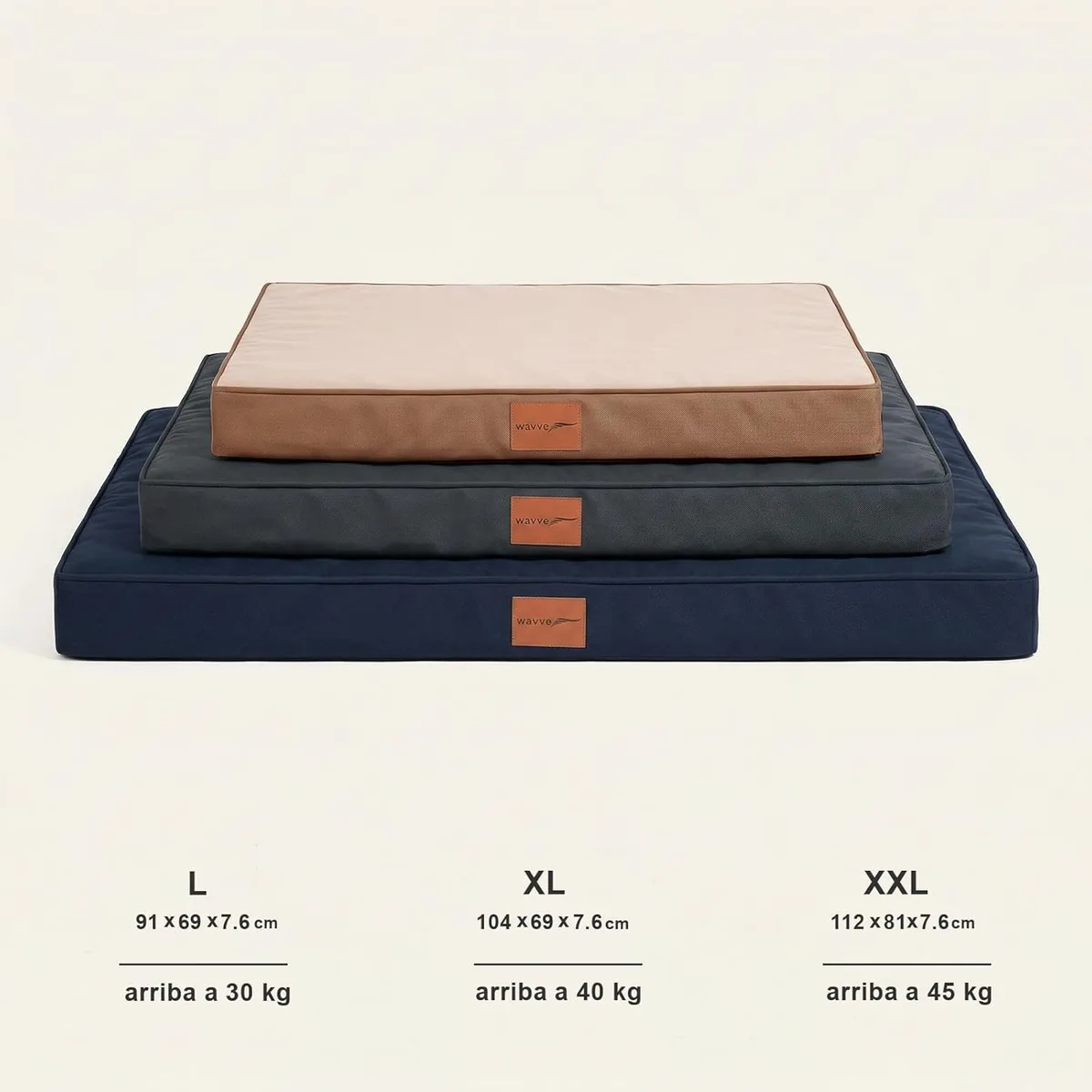 WAVVE Cama Perro Extra Grande Ortopédica 112x81x7.6 cm, Colchon Perro Desenfundable Impermeable Lavable Irrompible, Cama Can con Espuma De Caja De Huevos, Dog Bed XL, Gris foto 6